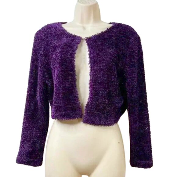 Disorderly Kids Purple Fuzzy Cardigan (S) - Picture 1 of 7